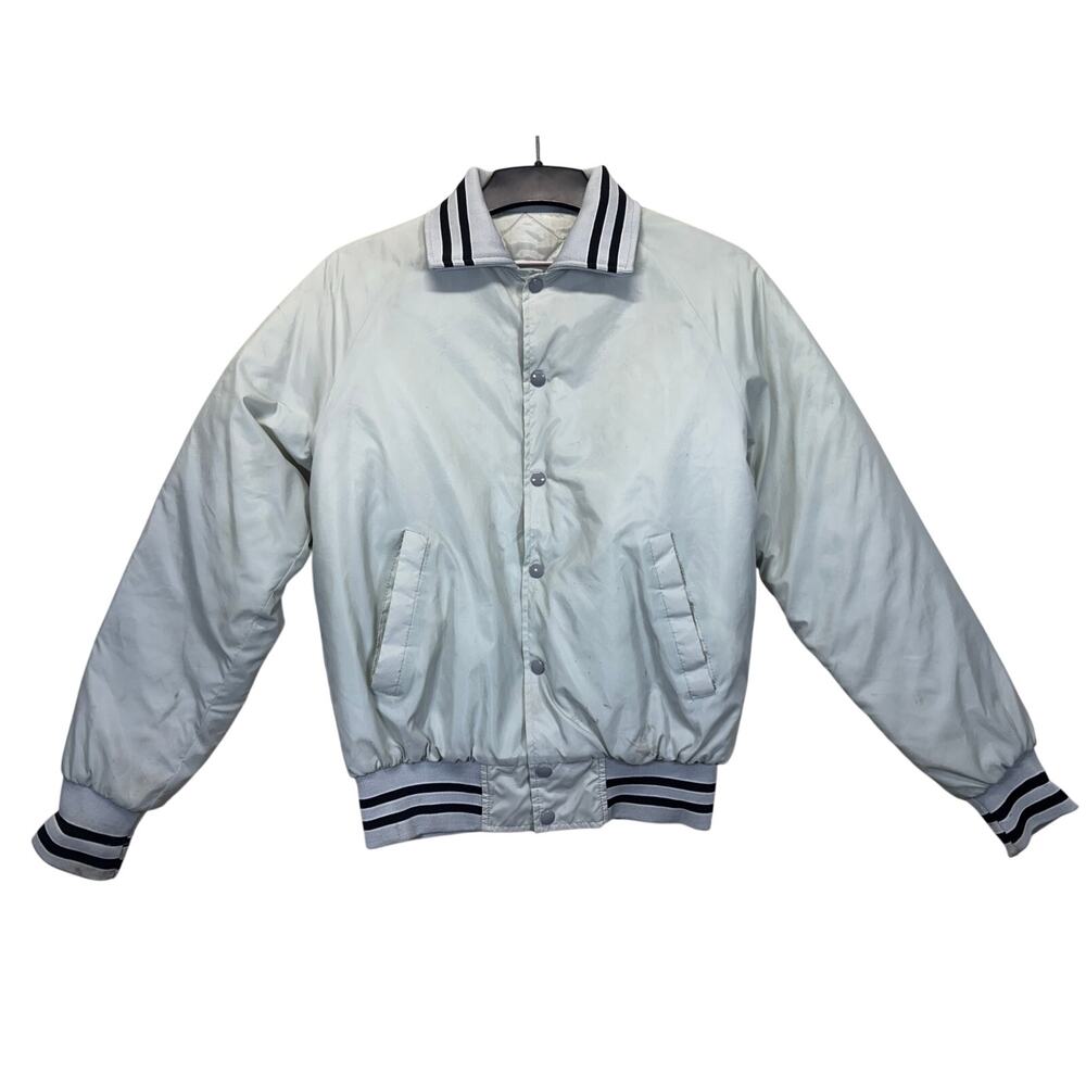 Active Generation‎ Satin Bomber Jacket USA Made Vintage Quilted Lined Medium